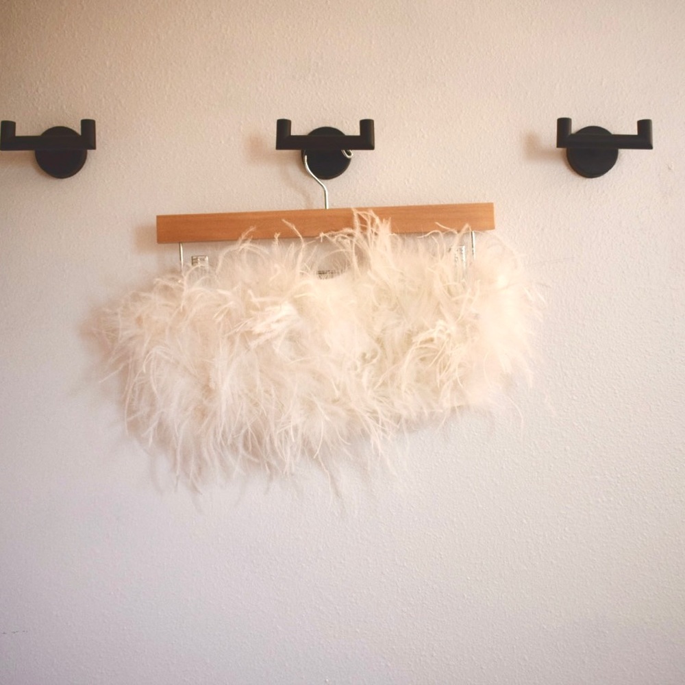 Feather crop top - bridal